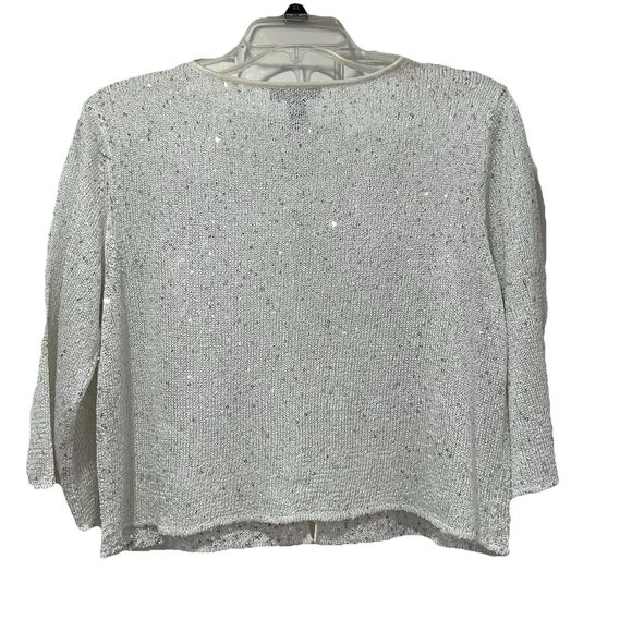 Alfani‎ Women's Sequined Crop Cardigan Party Holiday Glam Blouse Top Size Medium - Picture 2 of 5